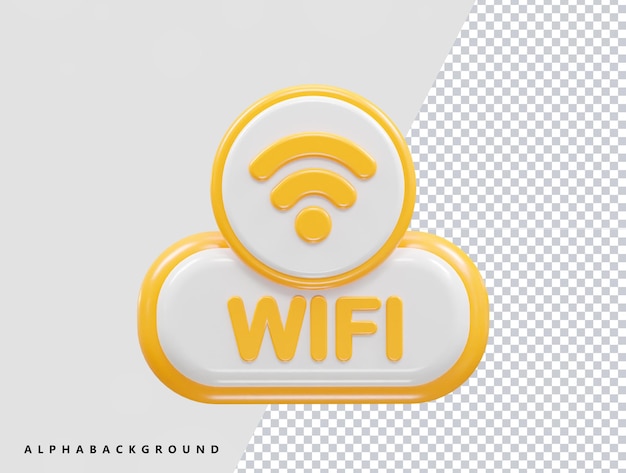 PSD wifi icon 3d rendering illustration