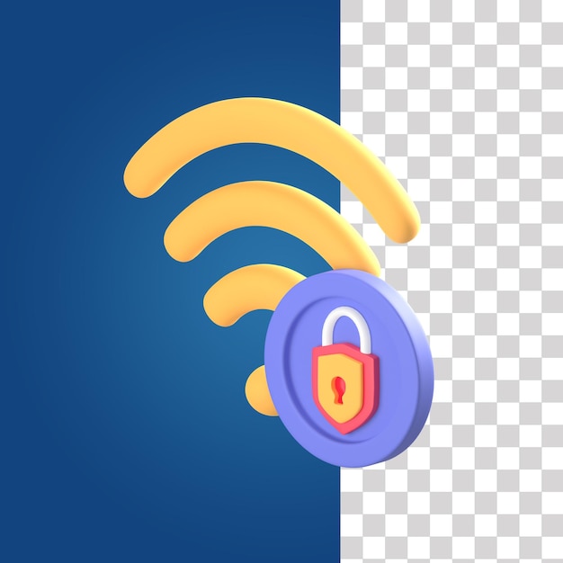 Wifi lock 3d icon