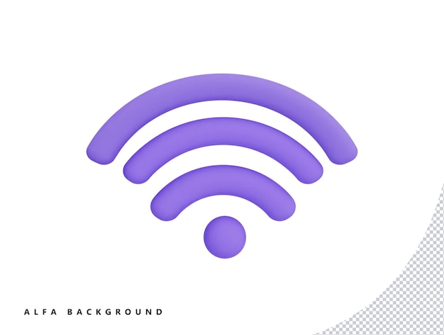 Wifi signal connection and network symbol with 3d vector icon cartoon minimal style