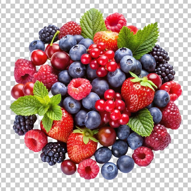 wild berries mix transparent background