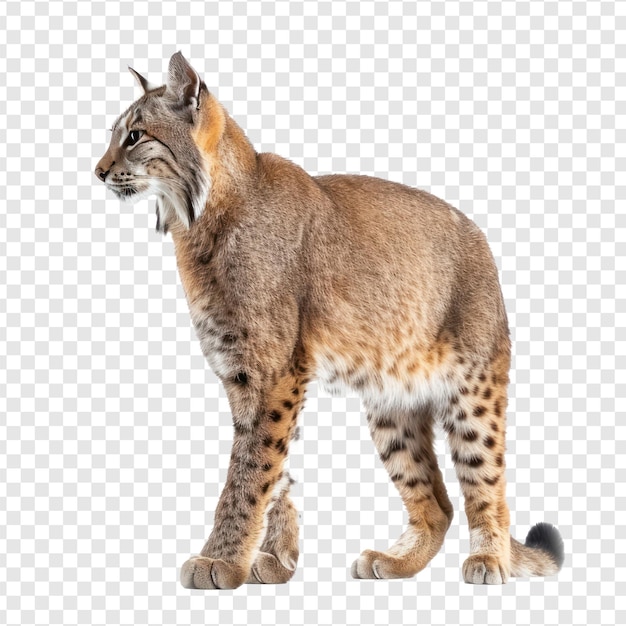 PSD wild cat side view full body isolate on transaprency background psd