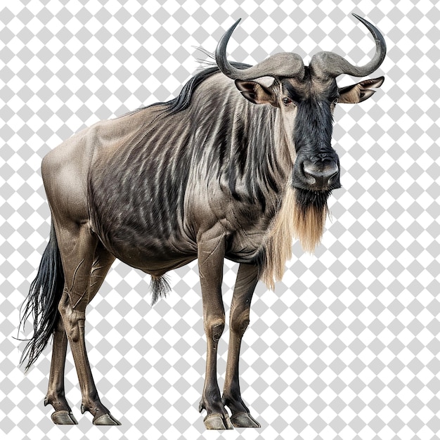 Wildbeest Isolated on transparent background PSD file format