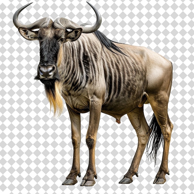 Wildbeest Isolated on transparent background PSD file format