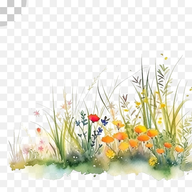 wildflowers Watercolor transparent background