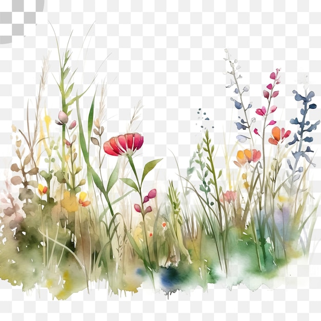 wildflowers Watercolor transparent background