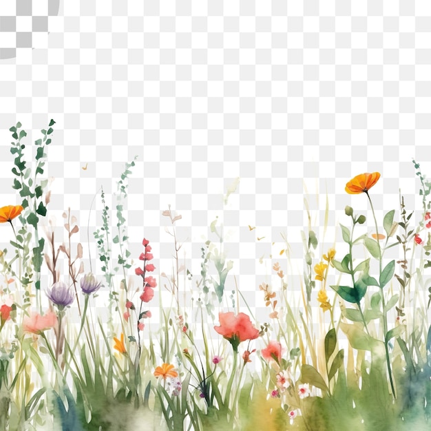 wildflowers Watercolor transparent background