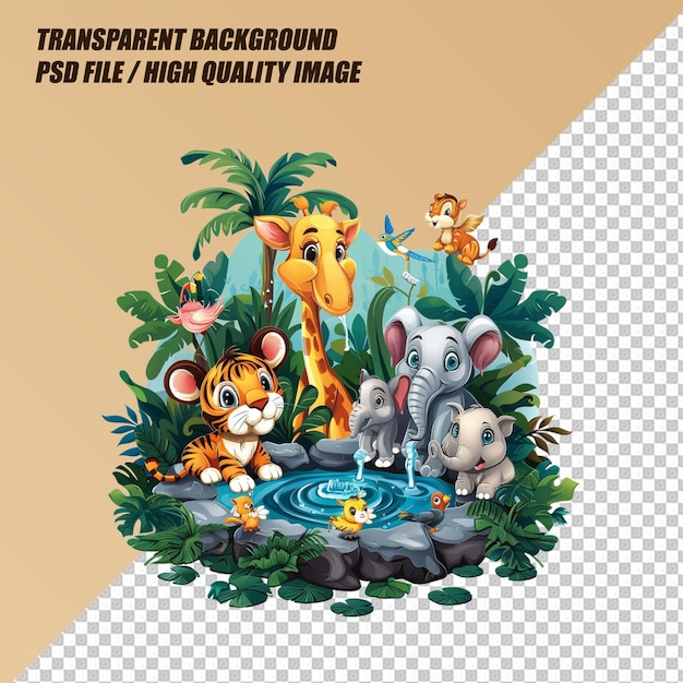 Wildlife Concept on Transparent Background PNG