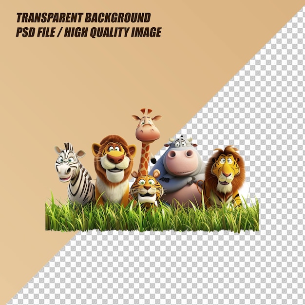 PSD wildlife concept on transparent background png