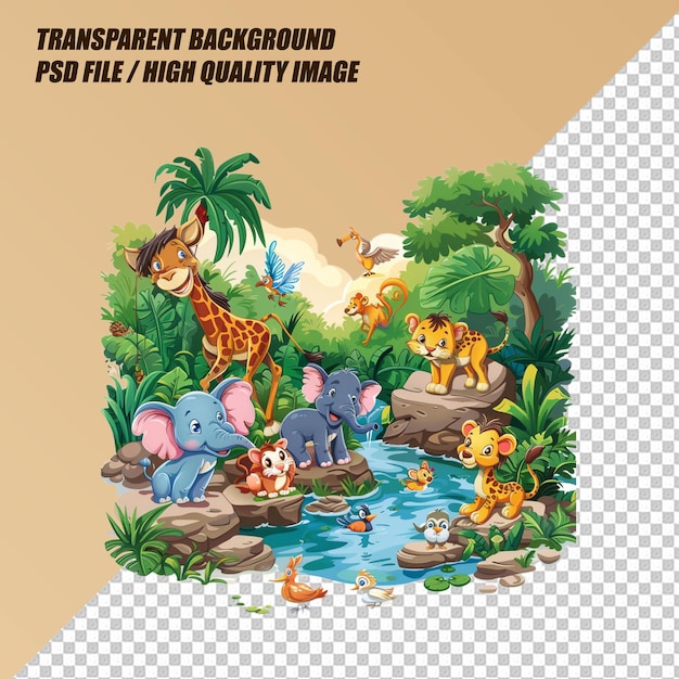 Wildlife Concept on Transparent Background PNG