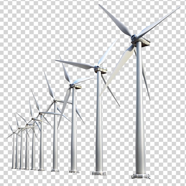 Wind generators isolated on transparent background