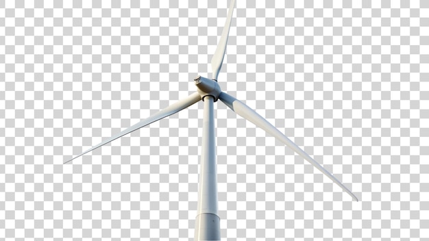 Wind turbine isolated on transparent background