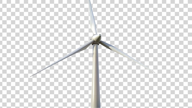 Wind turbine isolated on transparent background