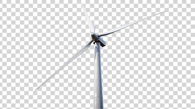 Wind turbine isolated on transparent background