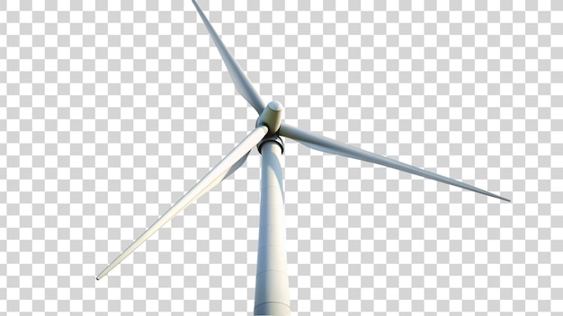 Wind turbine isolated on transparent background