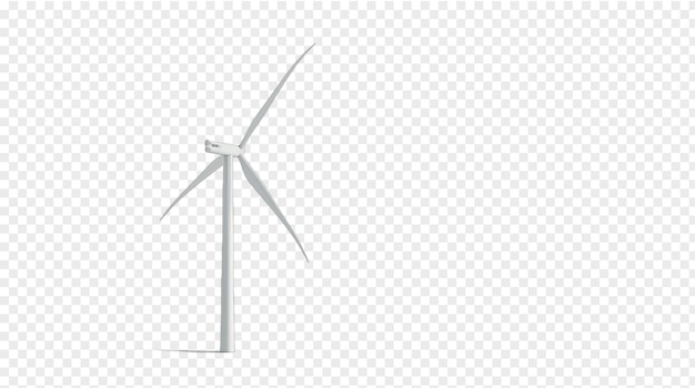 Wind turbine realistic photo isolated on transparent background