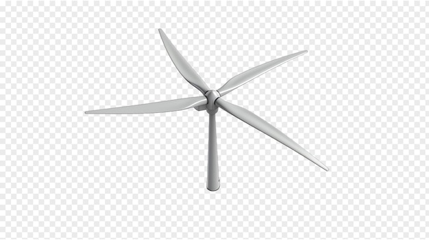 Wind turbine realistic photo isolated on transparent background