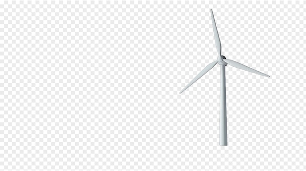 Wind turbine realistic photo isolated on transparent background