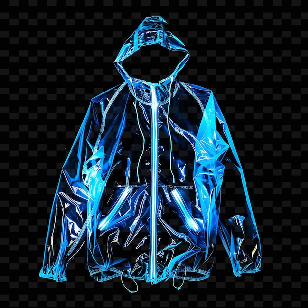 Windbreaker With Zipper Closure Made With Polyester Mesh Glo PNG Unique Neon Fashion Clothing