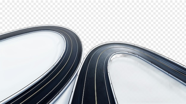 PSD winding highway with start and end realistic