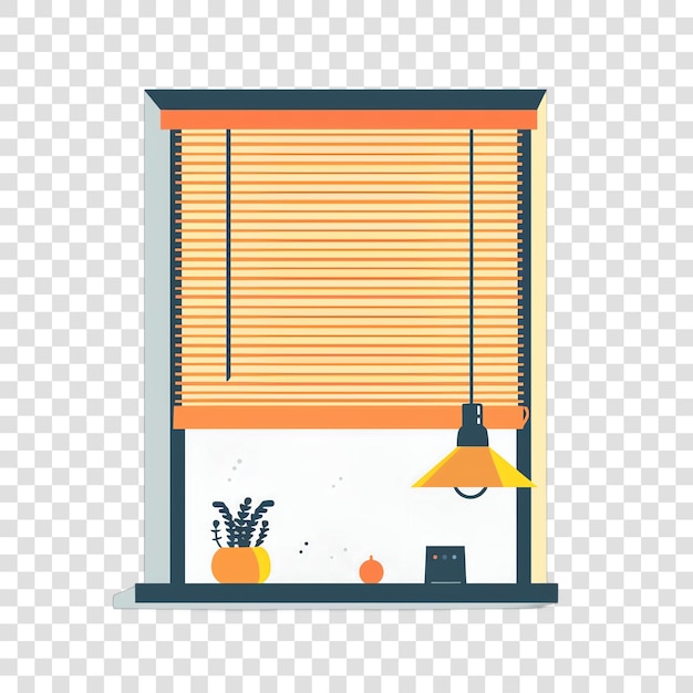 PSD window blinds realistic photo isolated on transparent background