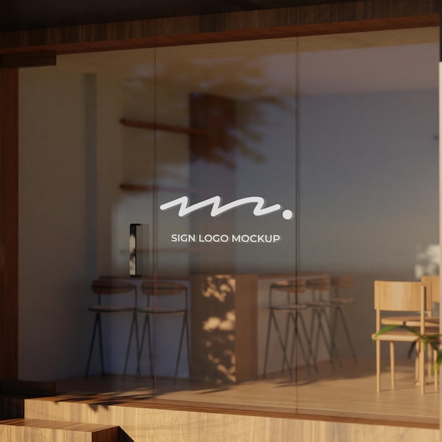 window glass storefront logo mockup