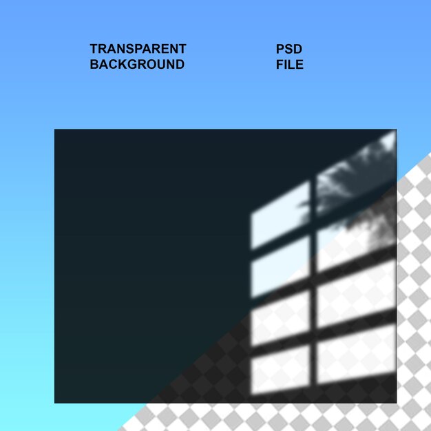 PSD windows shadow png with transparent isolated background