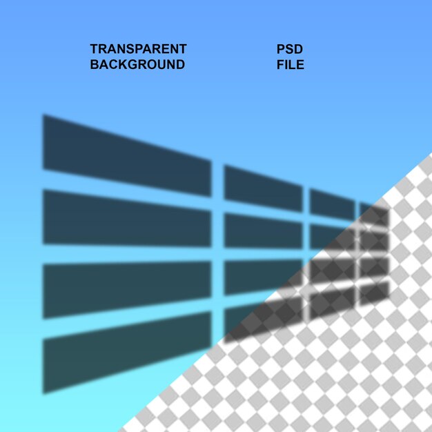 PSD windows shadow png with transparent isolated background