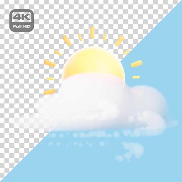 Windy Weather Icon 3D Cartoon