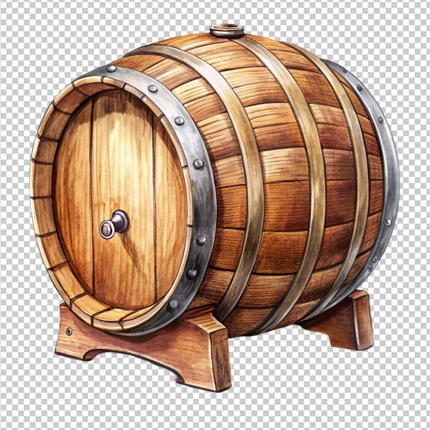 PSD wine barrel hand drawn