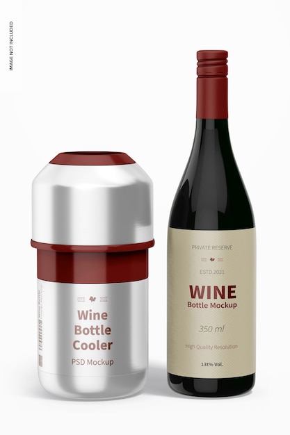 Wine Bottle Cooler Mockup, Front View