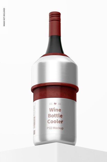 Wine Bottle Cooler Mockup, Low Angle View