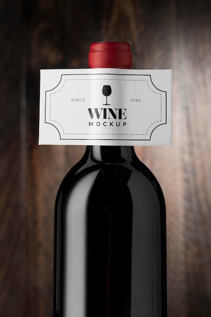 PSD wine bottle label  mock up