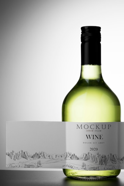 Wine bottle label mock up