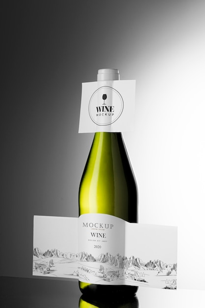 PSD wine bottle label mock up