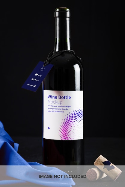 Wine Bottle label Mockup