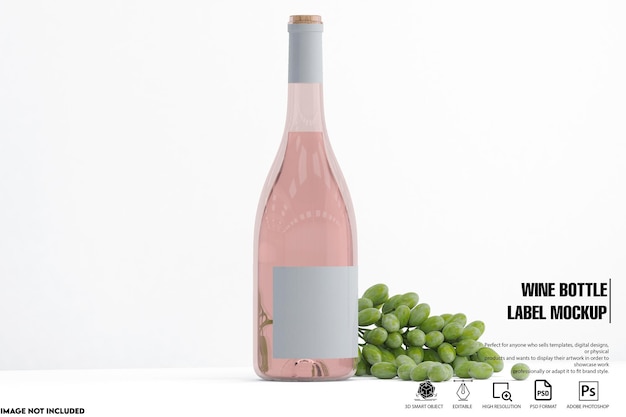 Wine bottle label mockup