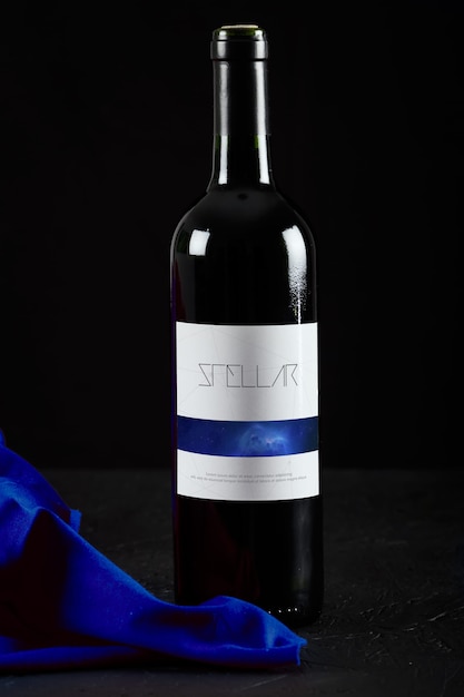 Wine bottle mock up design