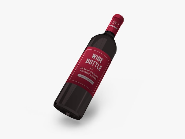 Wine Bottle Mockup Design Isolated