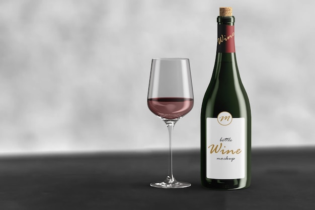 PSD wine bottle mockup isolated