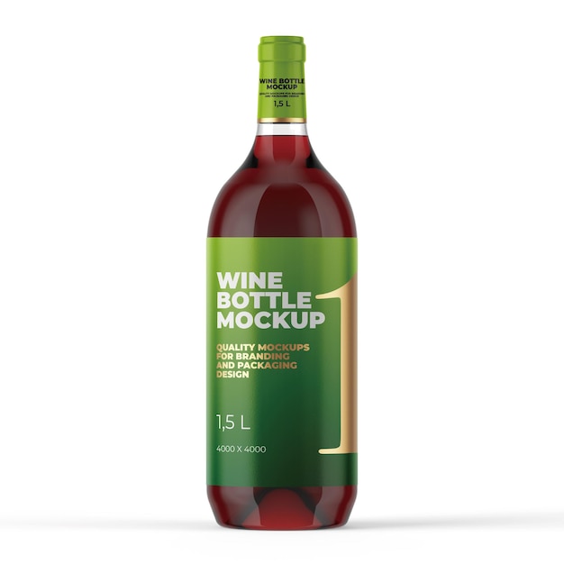 Wine bottle mockup