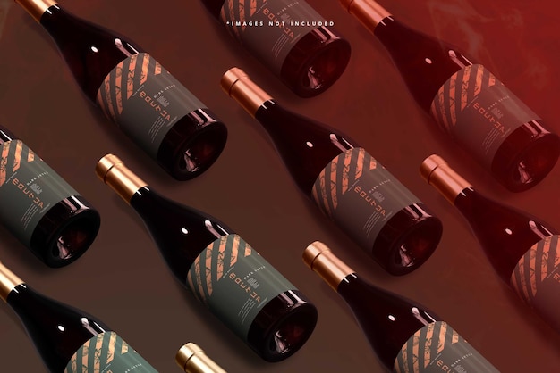 PSD wine branding mockup scene