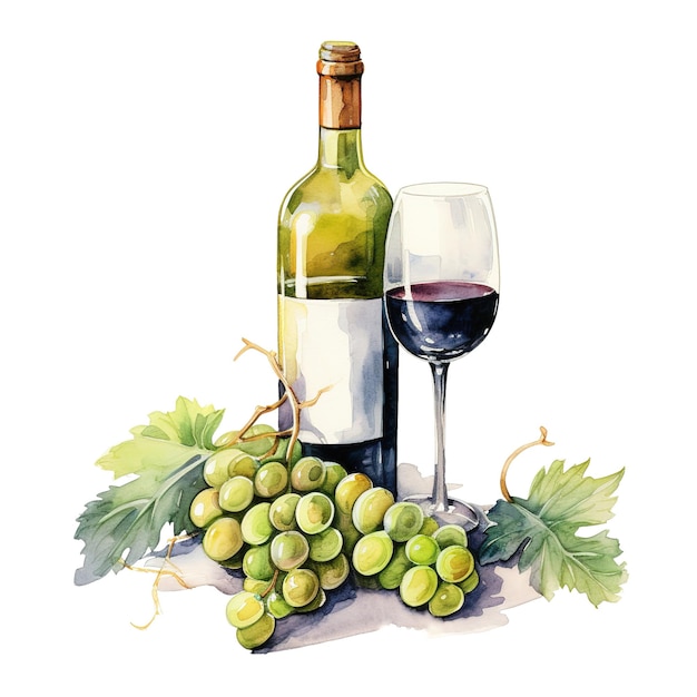 Wine For Christmas Event Watercolor Style AI Generated