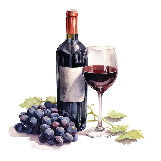 Wine For Christmas Event Watercolor Style AI Generated