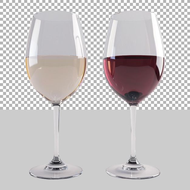 Wine Glasses on Transparent background Ai Generated