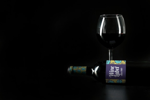 Wine mockup with copyspace on left side