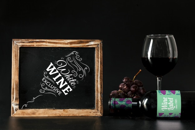 Wine mockup with slate