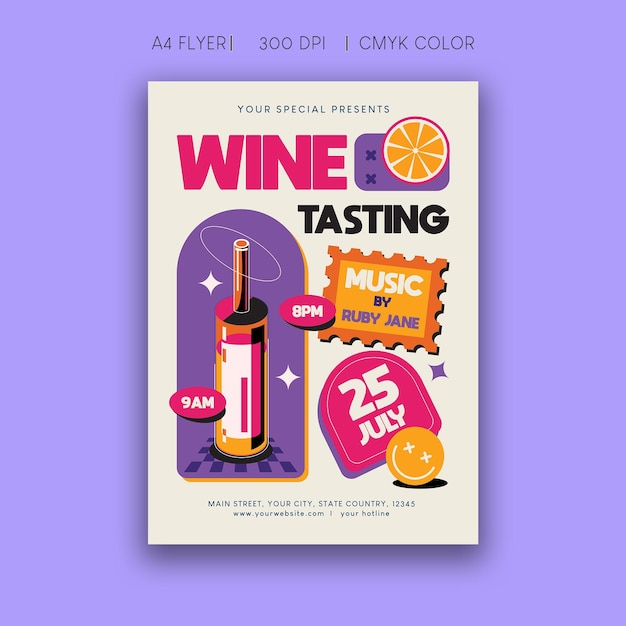 PSD wine tasting flyer