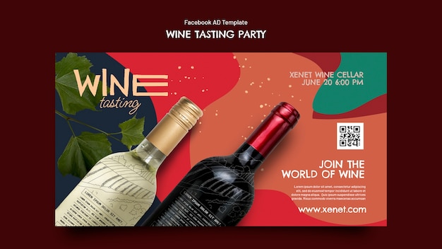 Wine tasting party facebook template