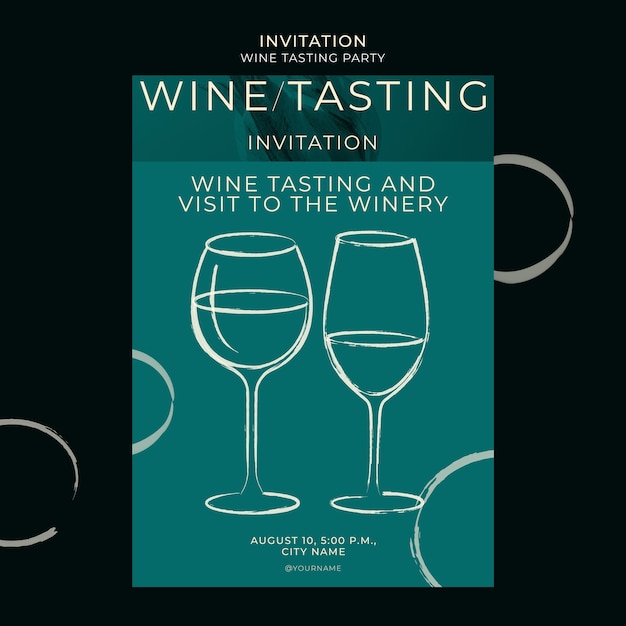 Wine tasting party invitation template