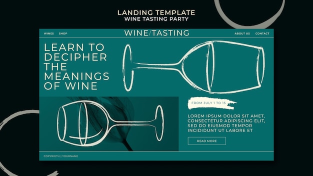 PSD wine tasting party landing page template